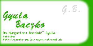 gyula baczko business card